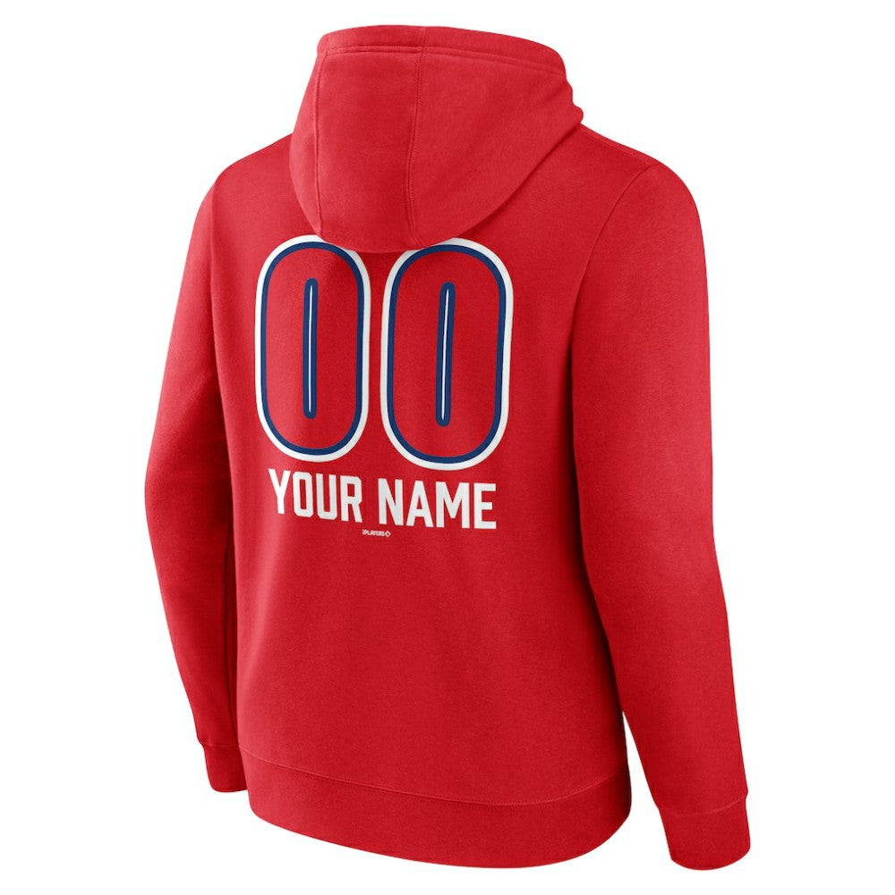 Philadelphia Phillies Personalized Name & Number Fastball Pullover Hoodie - Red