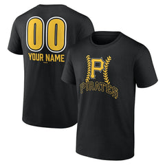 Pittsburgh Pirates Personalized Name & Number Fastball T-Shirt - Black