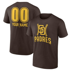 San Diego Padres Personalized Name & Number Fastball T-Shirt - Brown