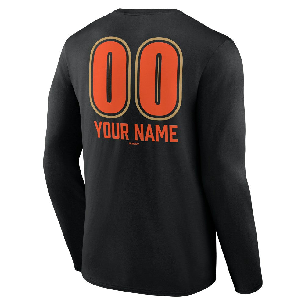 San Francisco Giants Personalized Name & Number Fastball Long Sleeve T-Shirt - Black