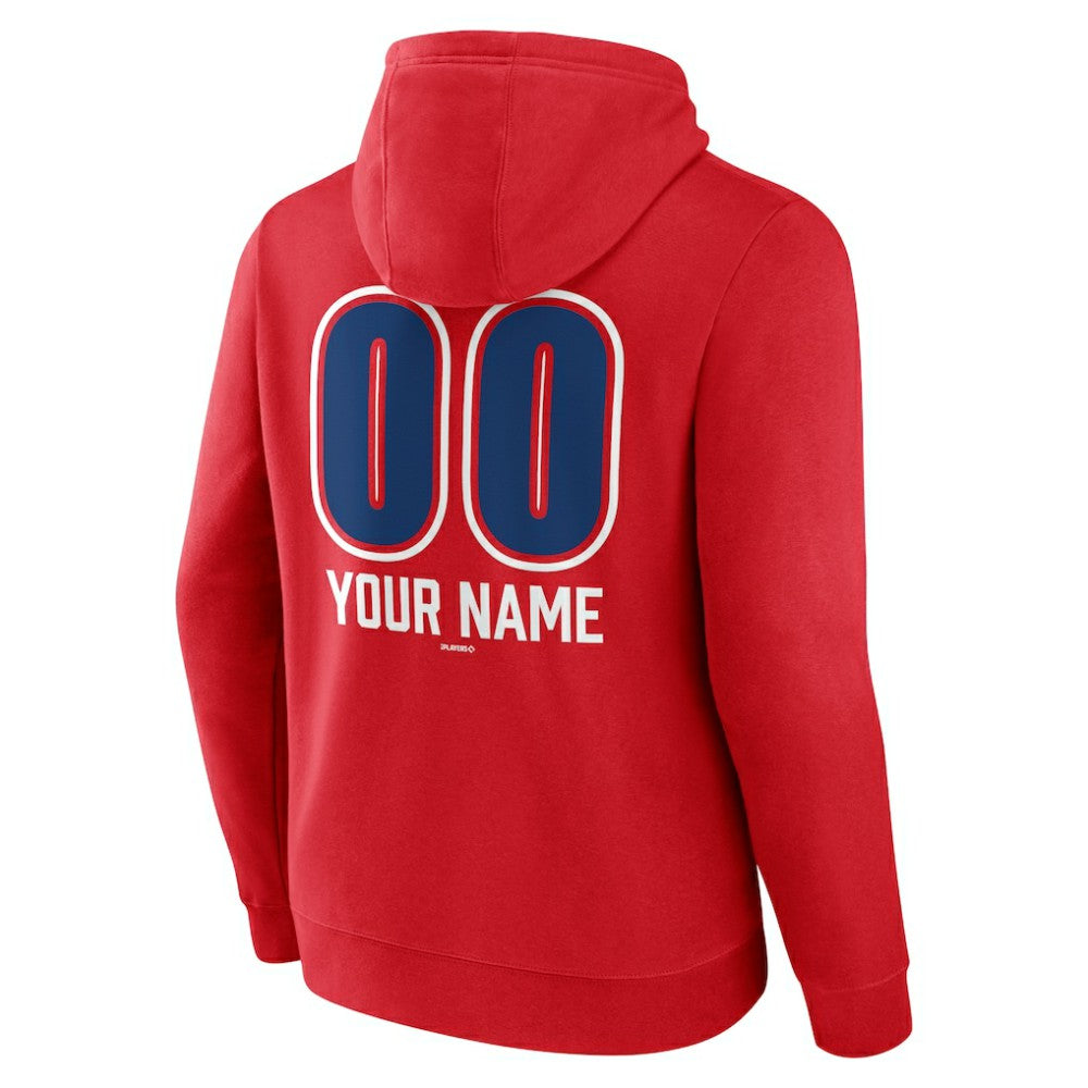 Chicago Cubs Personalized Name & Number Fastball Pullover Hoodie - Red