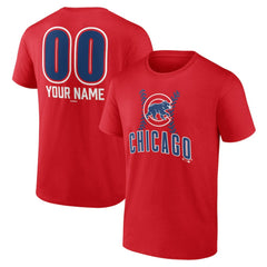 Chicago Cubs Personalized Name & Number Fastball T-Shirt - Red
