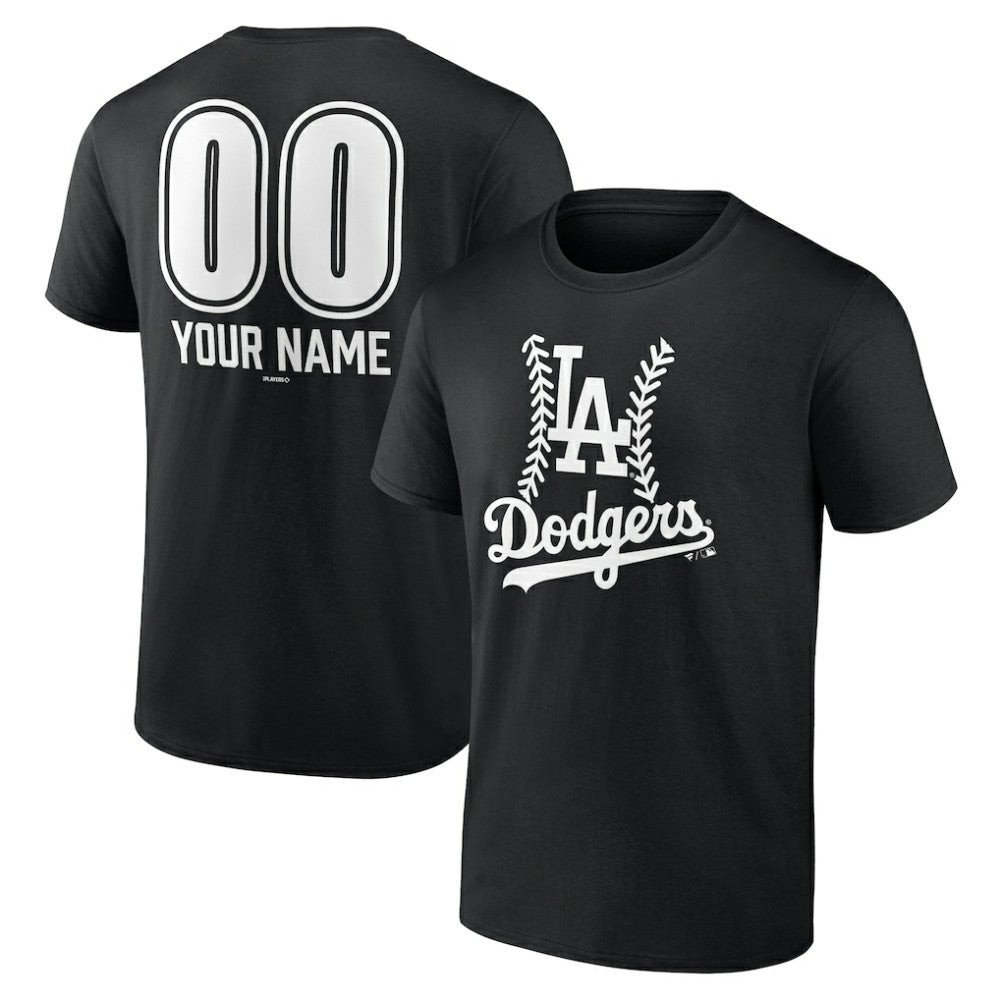 Los Angeles Dodgers Personalized Name & Number Fastball T-Shirt - Black