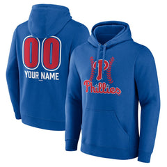 Philadelphia Phillies Personalized Name & Number Fastball Pullover Hoodie - Royal