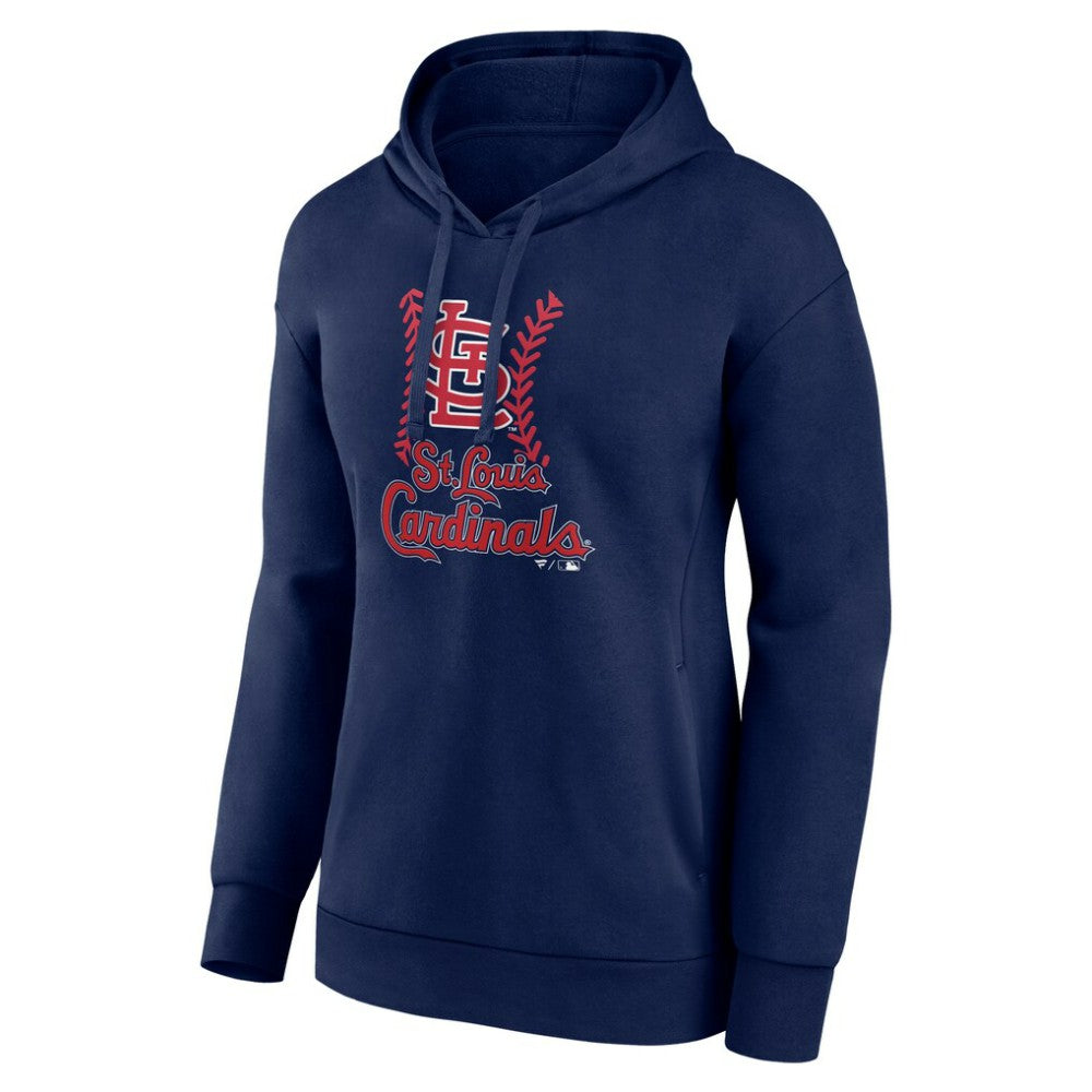 St. Louis Cardinals Women's Personalized Name & Number Fastball Pullover Hoodie - Navy
