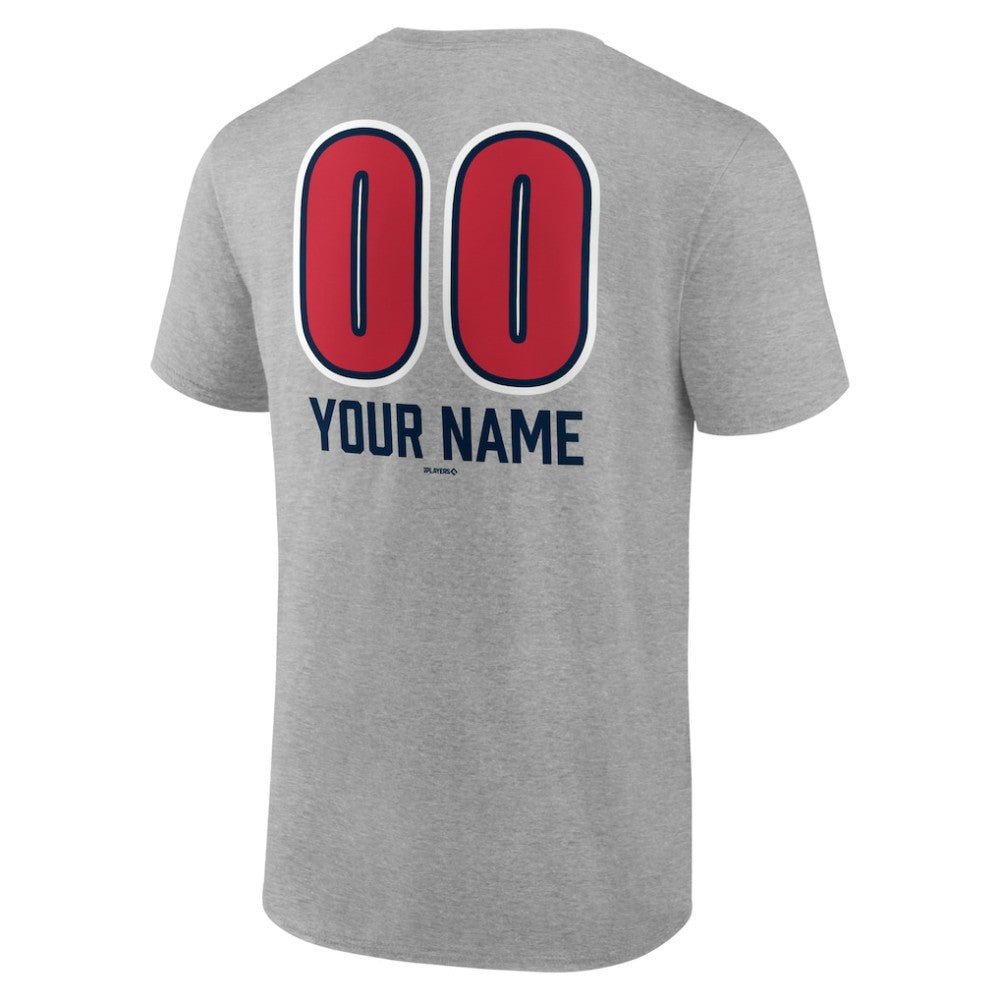 Atlanta Braves Personalized Name & Number Fastball T-Shirt - Heather Gray