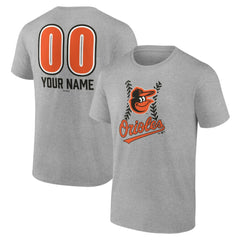 Baltimore Orioles Personalized Name & Number Fastball T-Shirt - Heather Gray