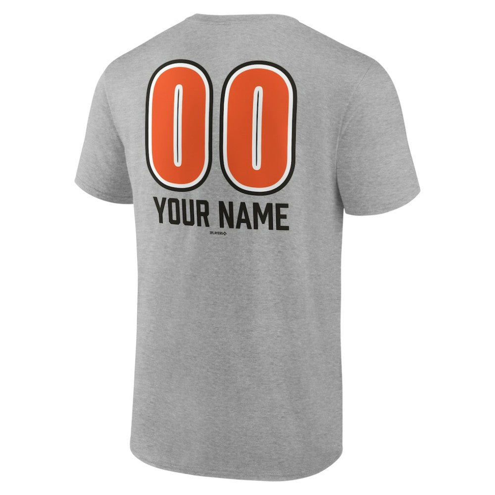 Baltimore Orioles Personalized Name & Number Fastball T-Shirt - Heather Gray
