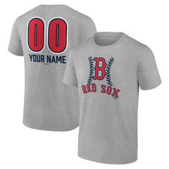 Boston Red Sox Personalized Name & Number Fastball T-Shirt - Heather Gray
