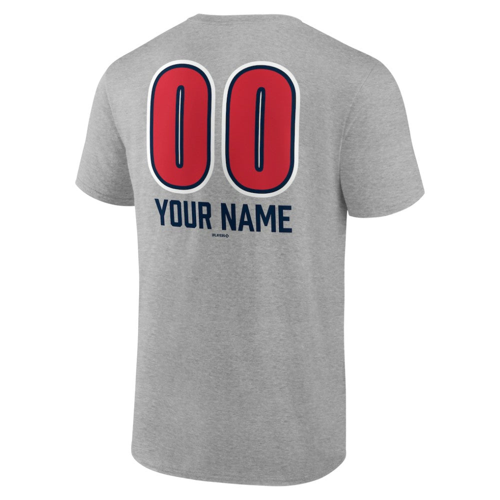 Boston Red Sox Personalized Name & Number Fastball T-Shirt - Heather Gray