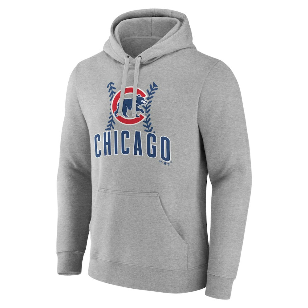 Chicago Cubs Personalized Name & Number Fastball Pullover Hoodie - Gray