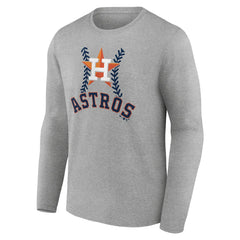 Houston Astros Personalized Name & Number Fastball Long Sleeve T-Shirt - Gray