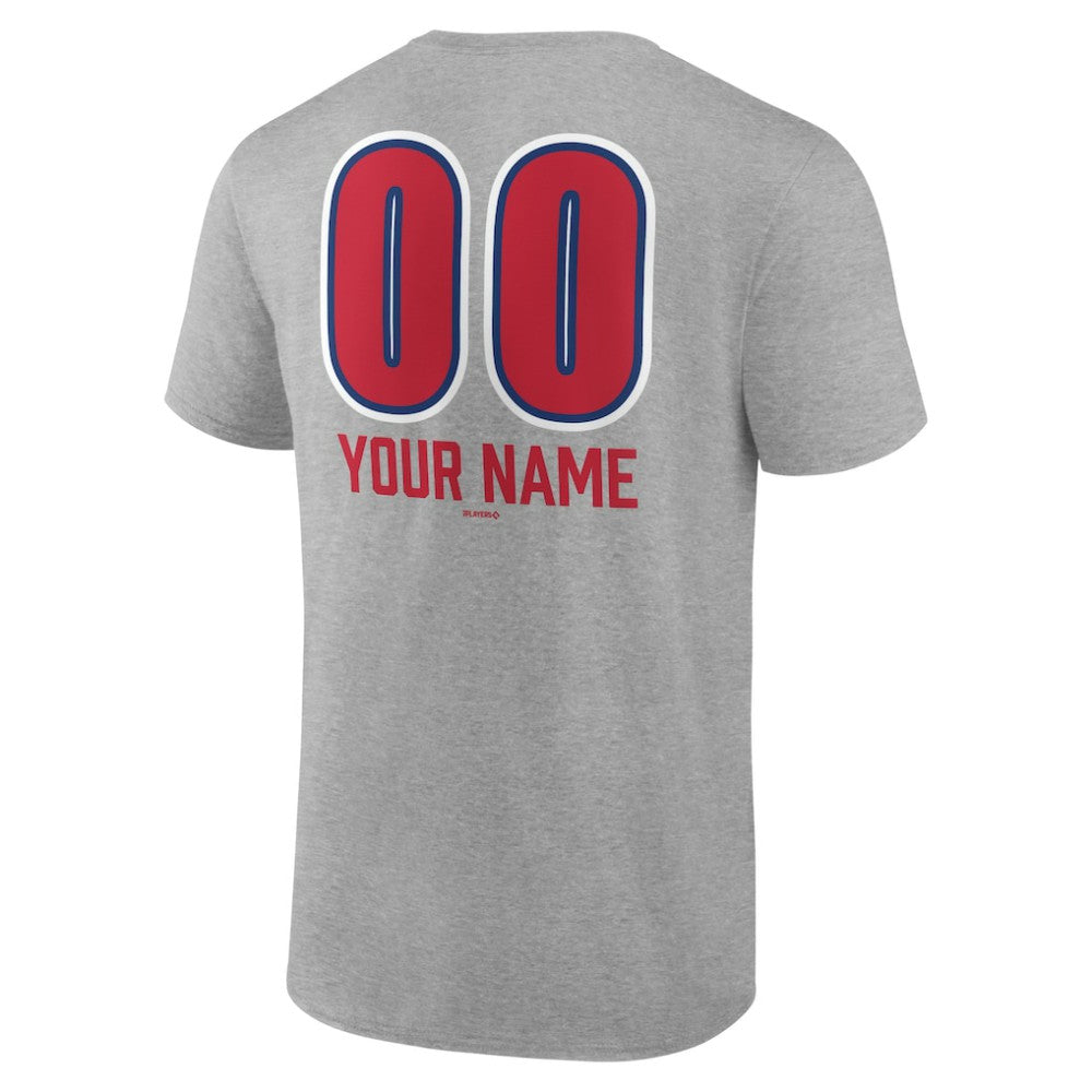 Philadelphia Phillies Personalized Name & Number Fastball T-Shirt - Heather Gray