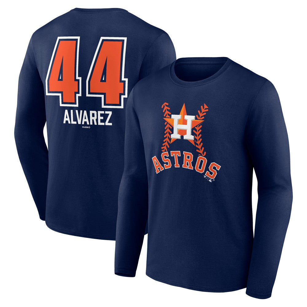 Yordan Alvarez Houston Astros Fastball Player Name & Number Long Sleeve T-Shirt - Navy