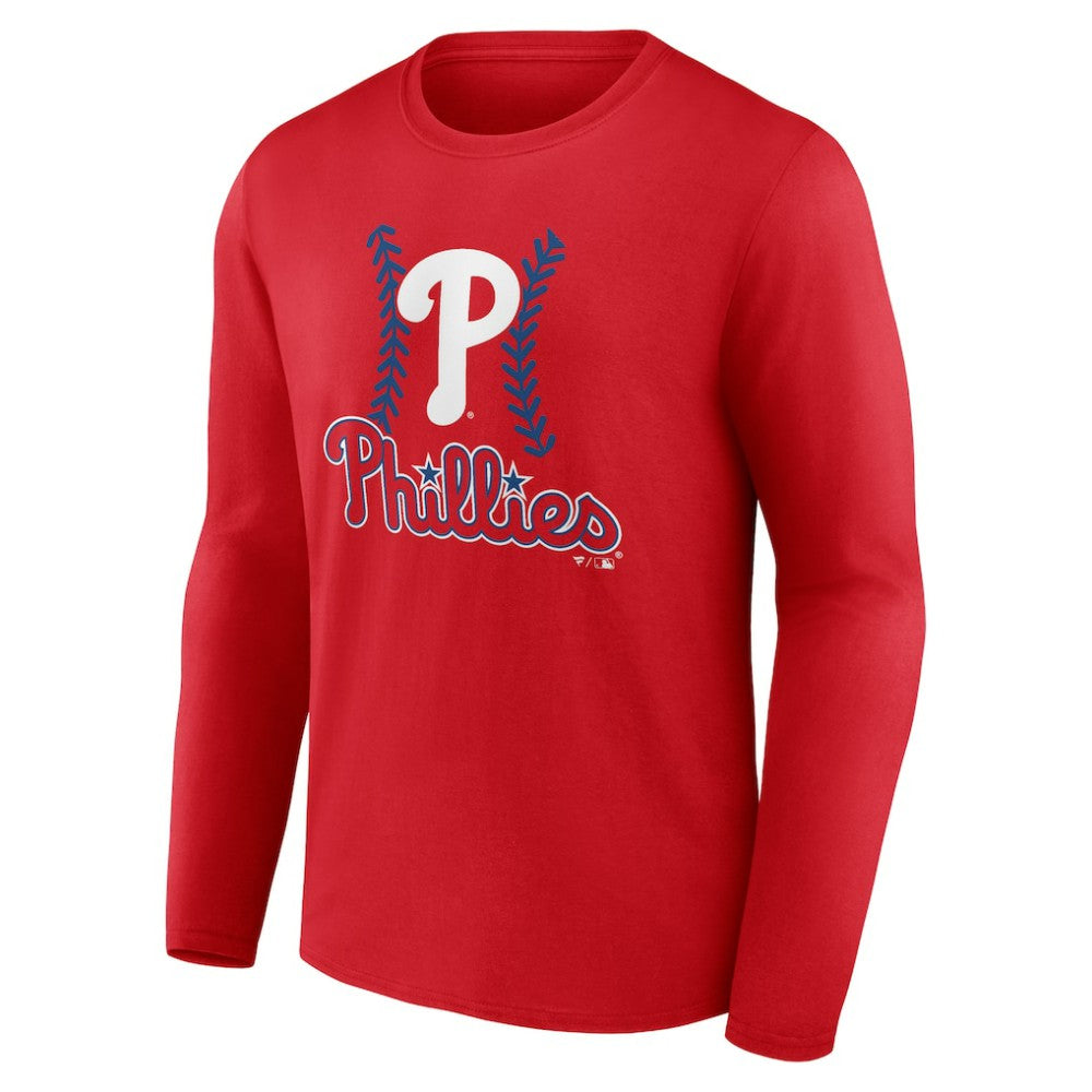 Bryce Harper Philadelphia Phillies Fastball Player Name & Number Long Sleeve T-Shirt - Red