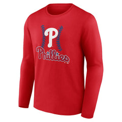 Bryce Harper Philadelphia Phillies Fastball Player Name & Number Long Sleeve T-Shirt - Red