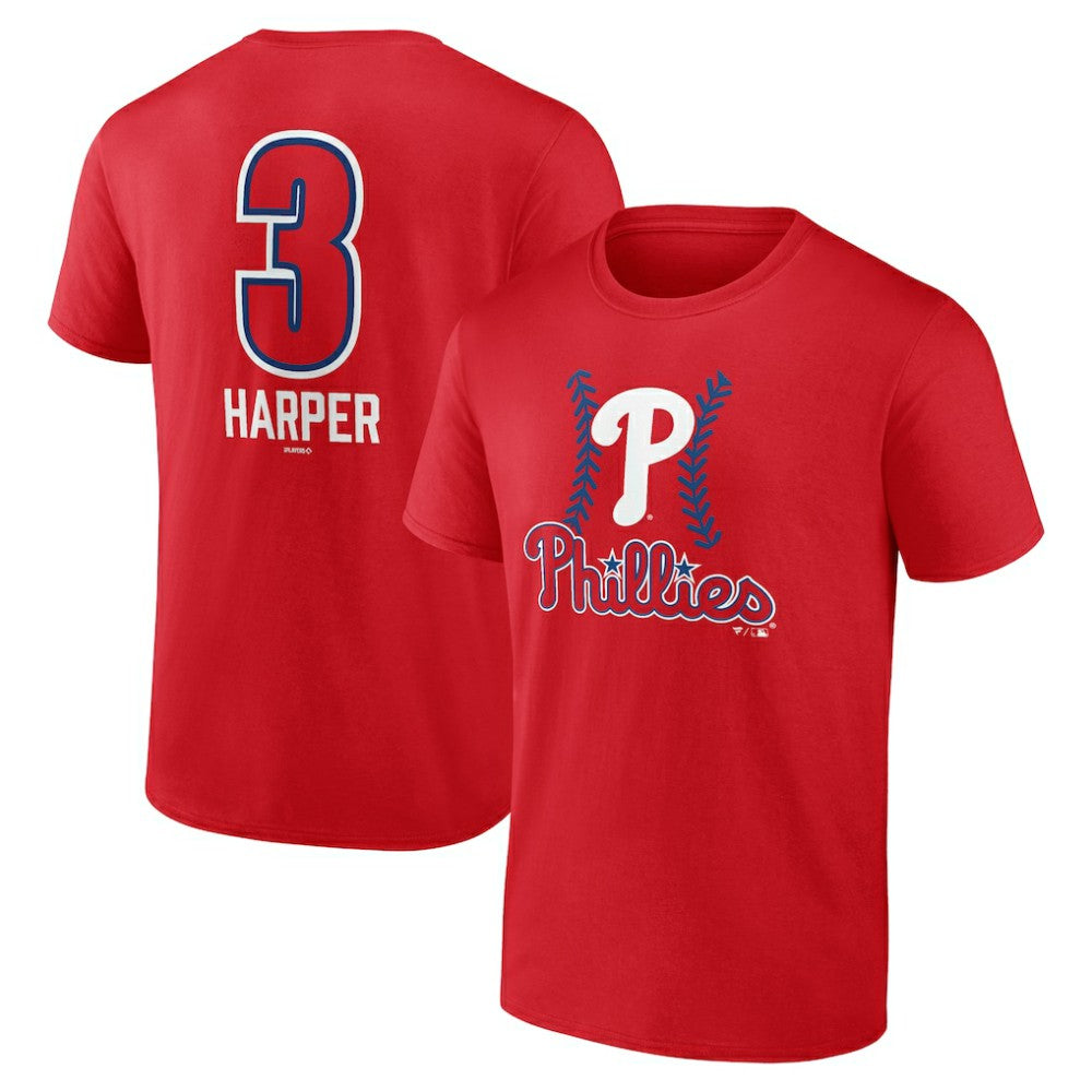 Bryce Harper Philadelphia Phillies Fastball Player Name & Number T-Shirt - Red