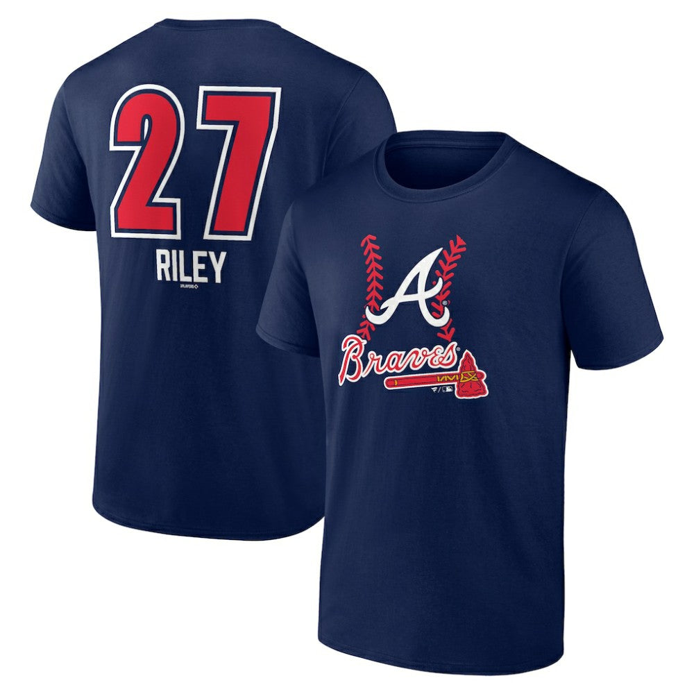 Austin Riley Atlanta Braves Fastball Player Name & Number T-Shirt - Navy