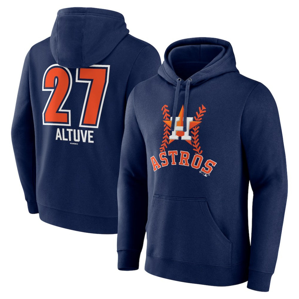 Jose Altuve Houston Astros Fastball Player Name & Number Pullover Hoodie - Navy