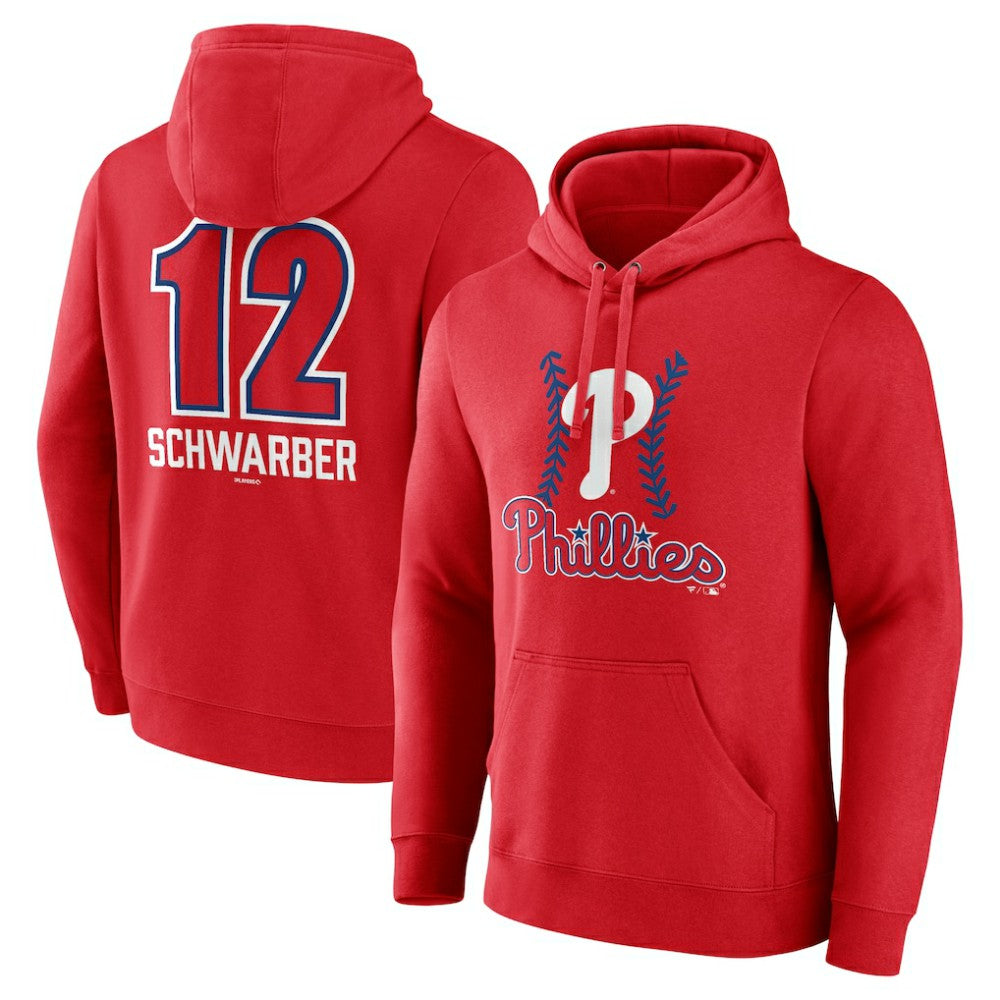 Kyle Schwarber Philadelphia Phillies Fastball Player Name & Number Pullover Hoodie - Red