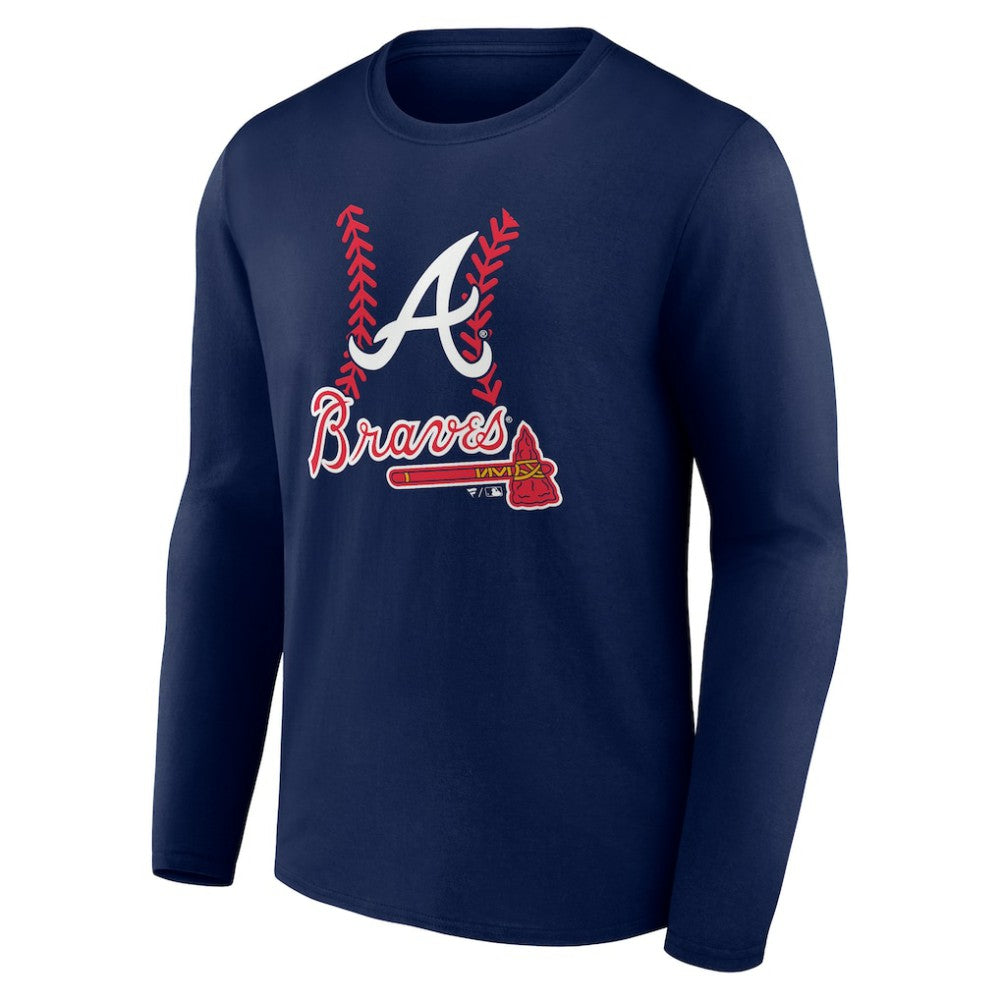 Matt Olson Atlanta Braves Fastball Player Name & Number Long Sleeve T-Shirt - Navy
