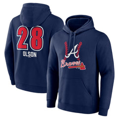 Matt Olson Atlanta Braves Fastball Player Name & Number Pullover Hoodie - Navy
