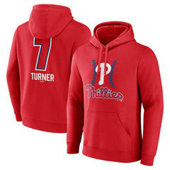 Trea Turner Philadelphia Phillies Fastball Player Name & Number Pullover Hoodie - Red