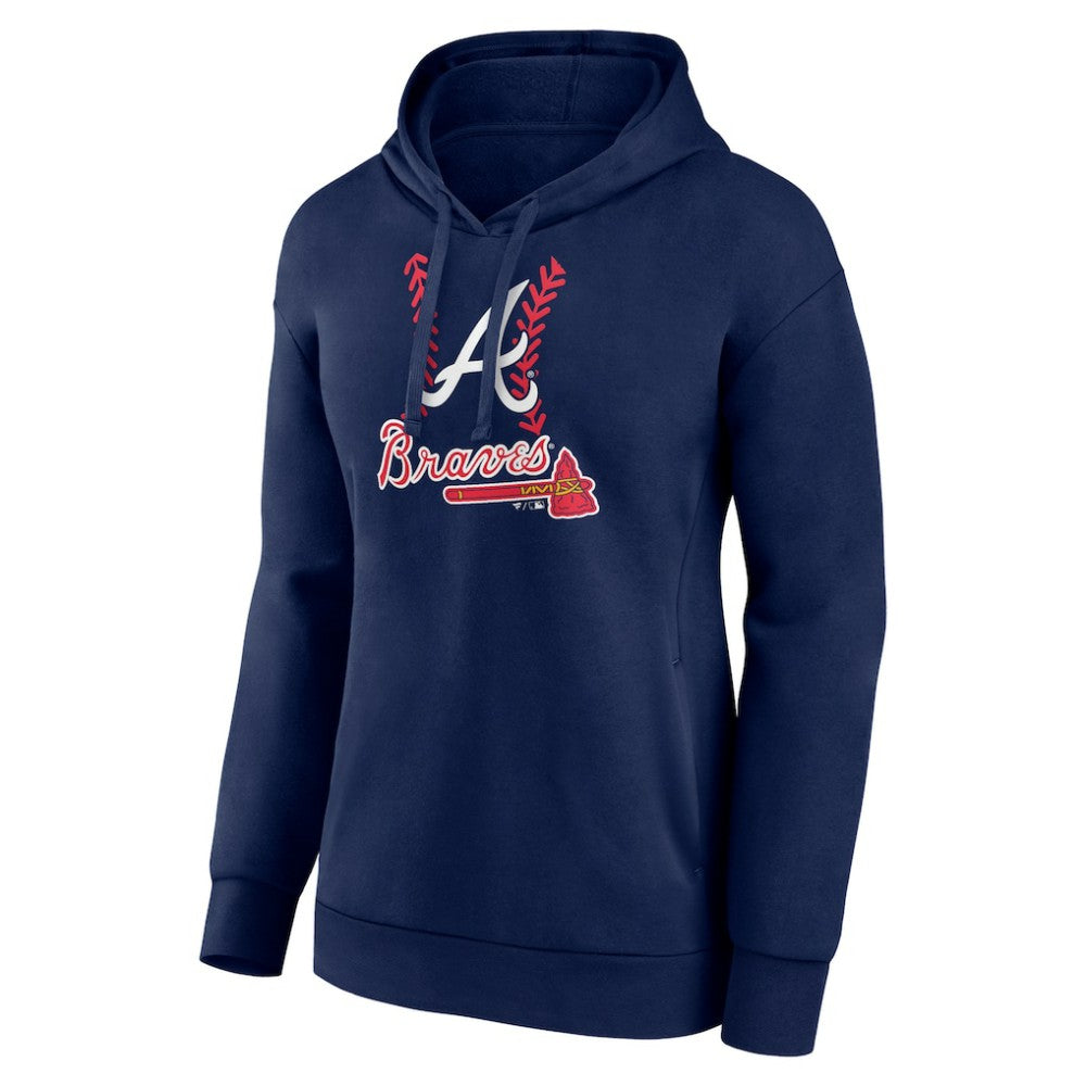 Spencer Strider Atlanta Braves Women's Fastball Player Name & Number Pullover Hoodie - Navy