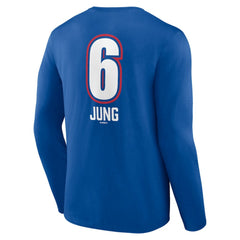 Josh Jung Texas Rangers Fastball Player Name & Number Long Sleeve T-Shirt - Royal