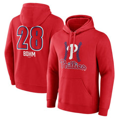 Alec Bohm Philadelphia Phillies Fastball Player Name & Number Pullover Hoodie - Red