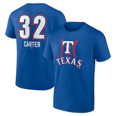 Evan Carter Texas Rangers Fastball Player Name & Number T-Shirt - Royal