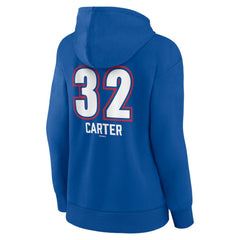 Evan Carter Texas Rangers Women's Fastball Player Name & Number Pullover Hoodie - Royal