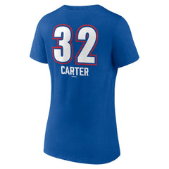 Evan Carter Texas Rangers Women's Fastball Player Name & Number V-Neck T-Shirt - Royal