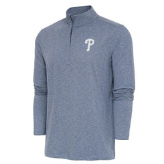 Philadelphia Phillies Antigua Hunk Quarter-Zip Top - Heather Navy
