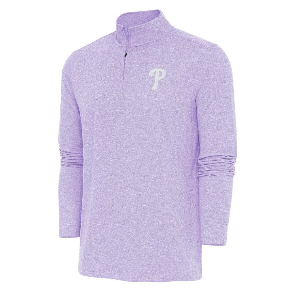 Philadelphia Phillies Antigua Hunk Quarter-Zip Top - Lavender