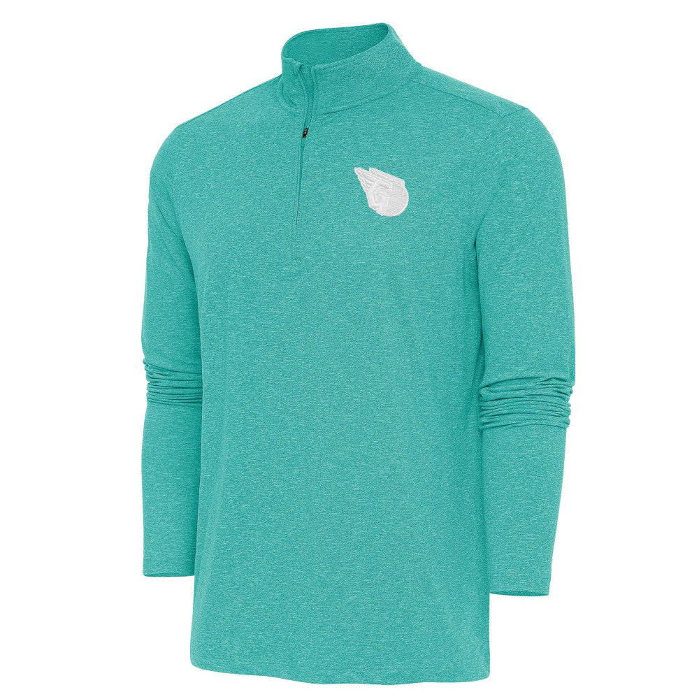 Cleveland Guardians Antigua Hunk Quarter-Zip Top - Heather Aqua