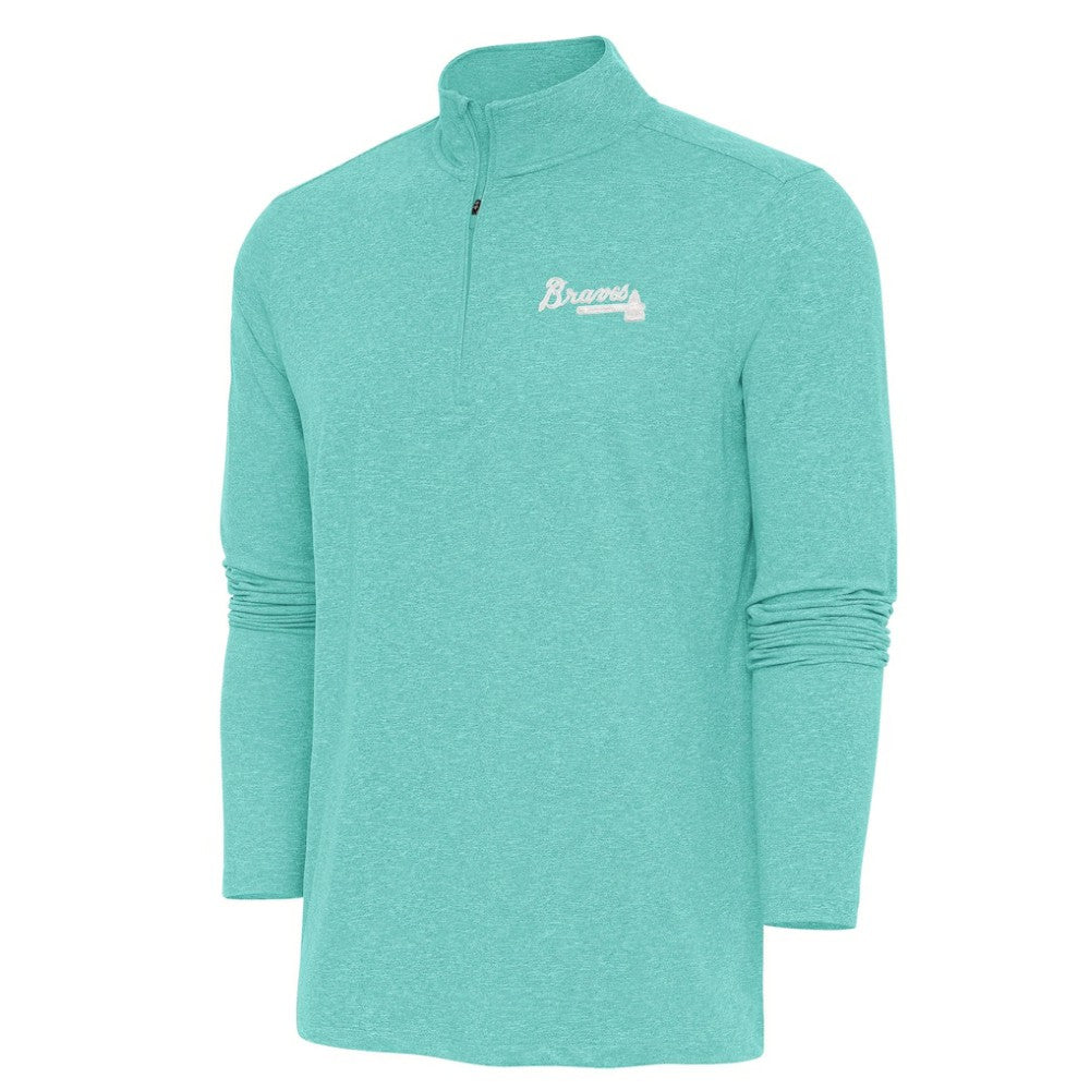 Atlanta Braves Antigua Hunk Quarter-Zip Top - Mint
