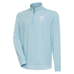Philadelphia Phillies Antigua Bright Quarter-Zip Pullover Top - Powder Blue