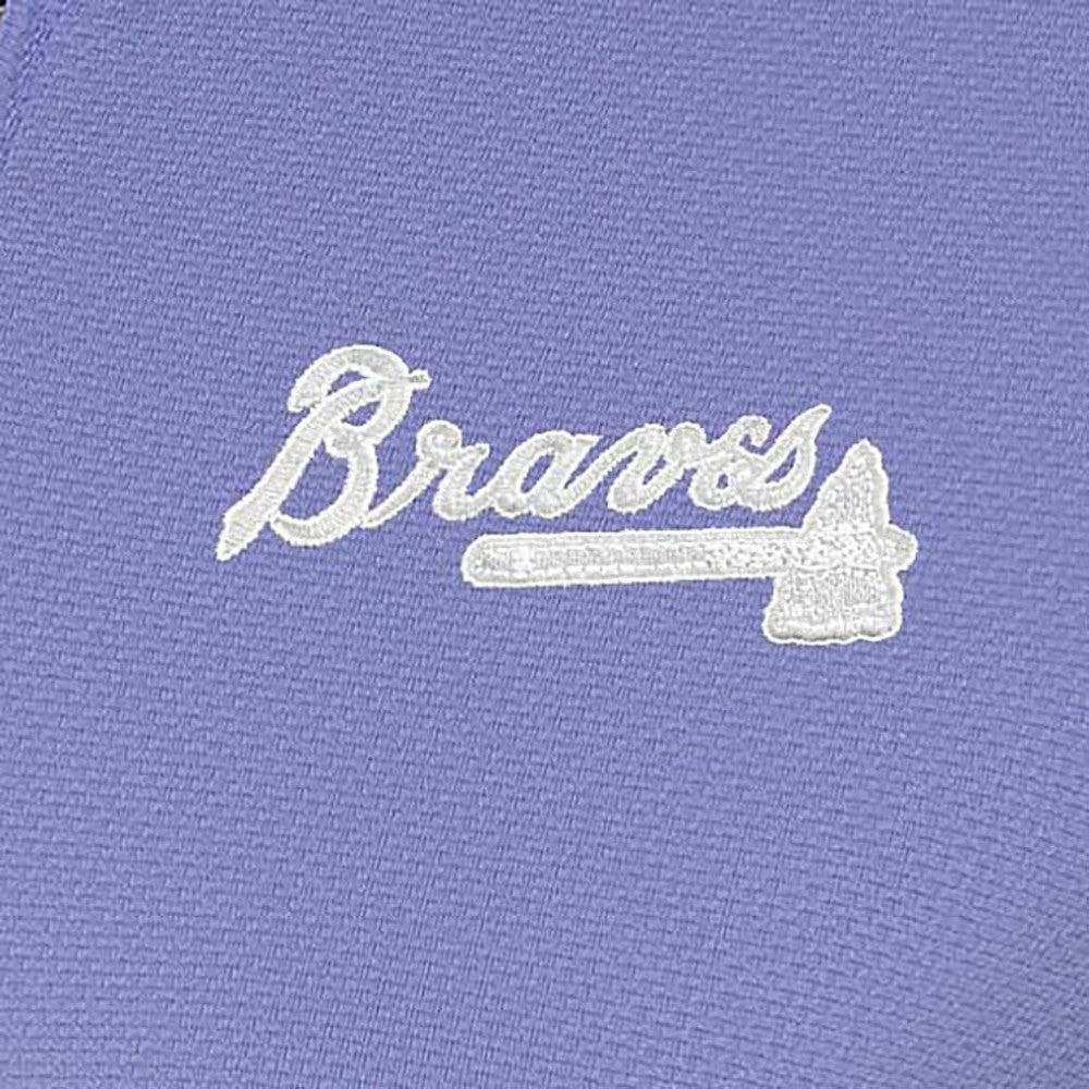Atlanta Braves Antigua Women's Finish Quarter-Zip Pullover Top - Purple