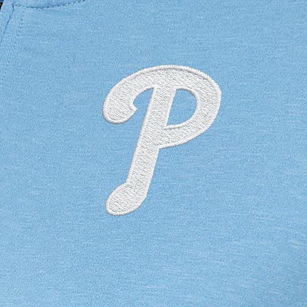 Philadelphia Phillies Antigua Women's Mentor Quarter-Zip Pullover Top - Light Blue