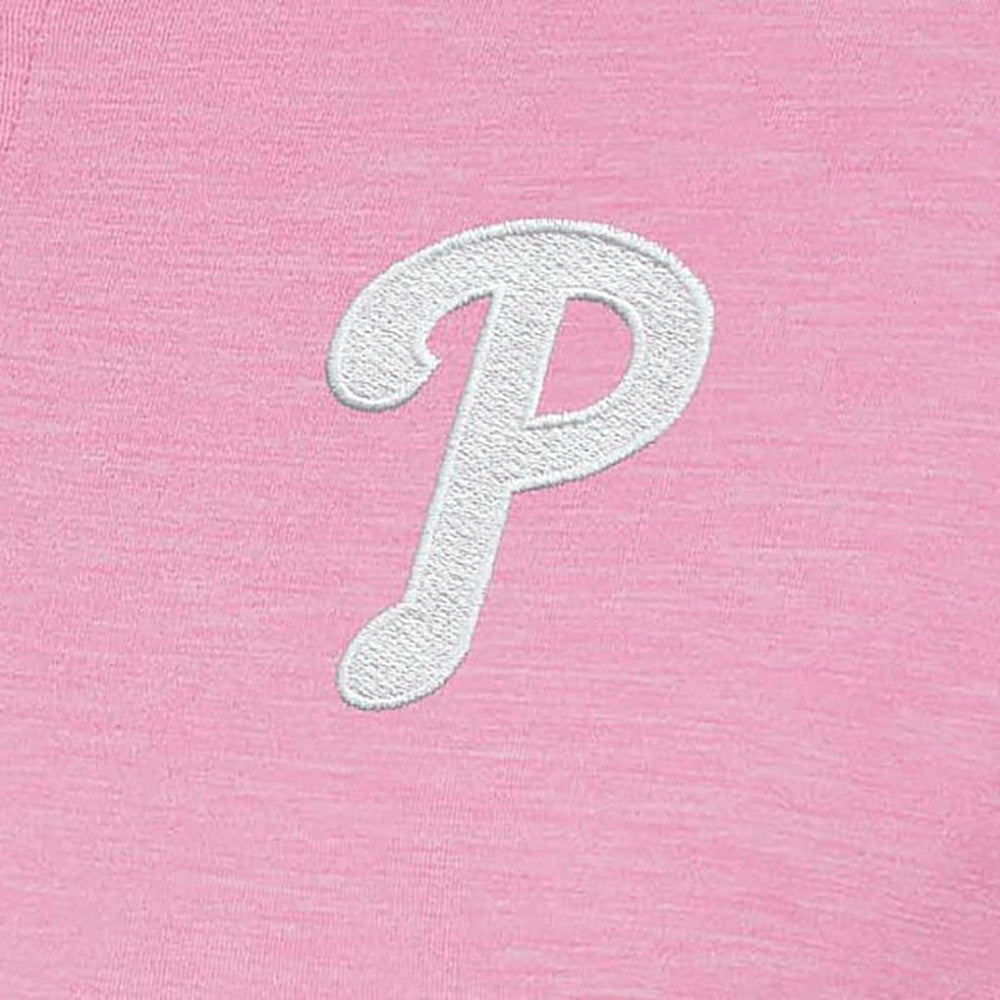 Philadelphia Phillies Antigua Women's Mentor Quarter-Zip Pullover Top - Pink