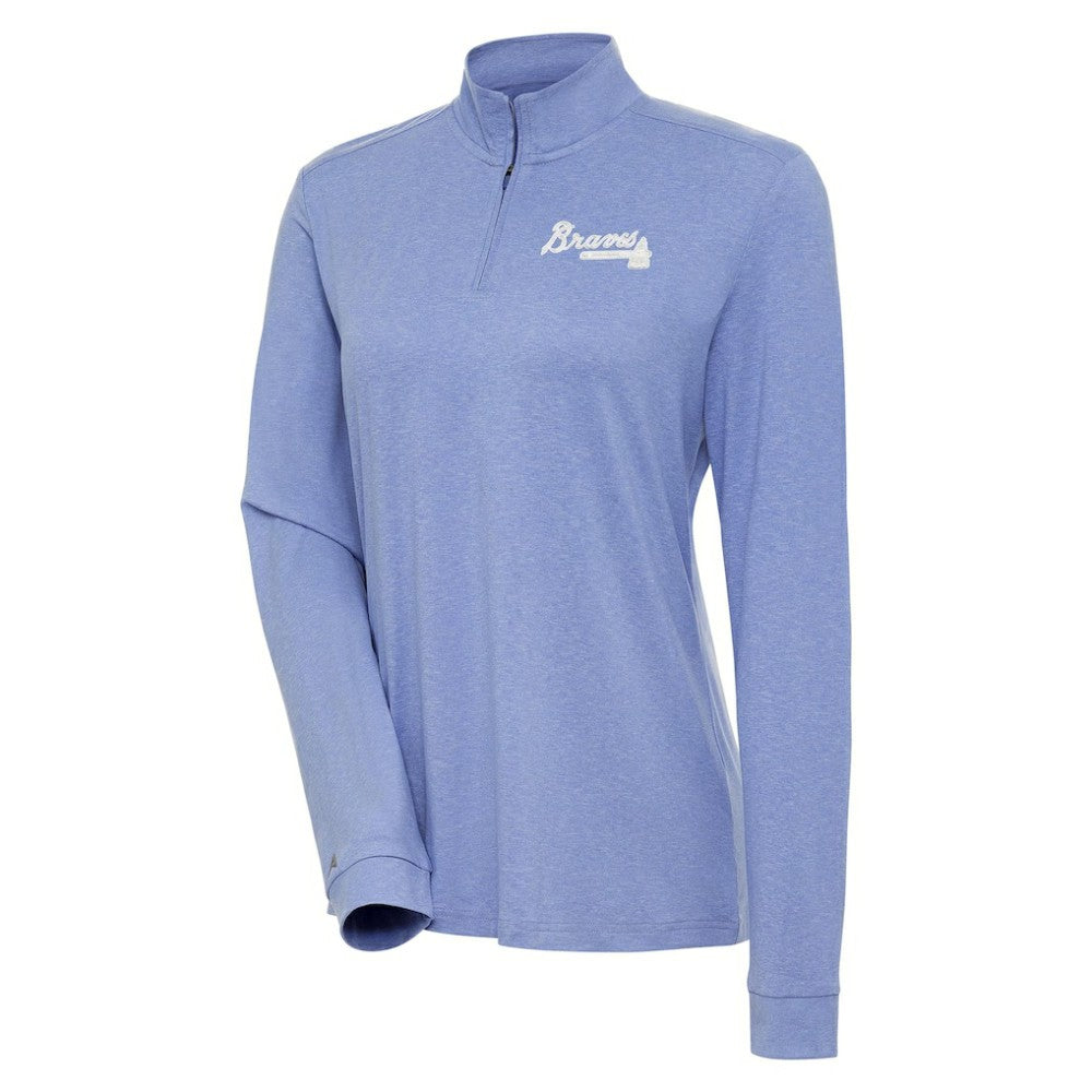Atlanta Braves Antigua Women's Mentor Quarter-Zip Pullover Top - Lavender