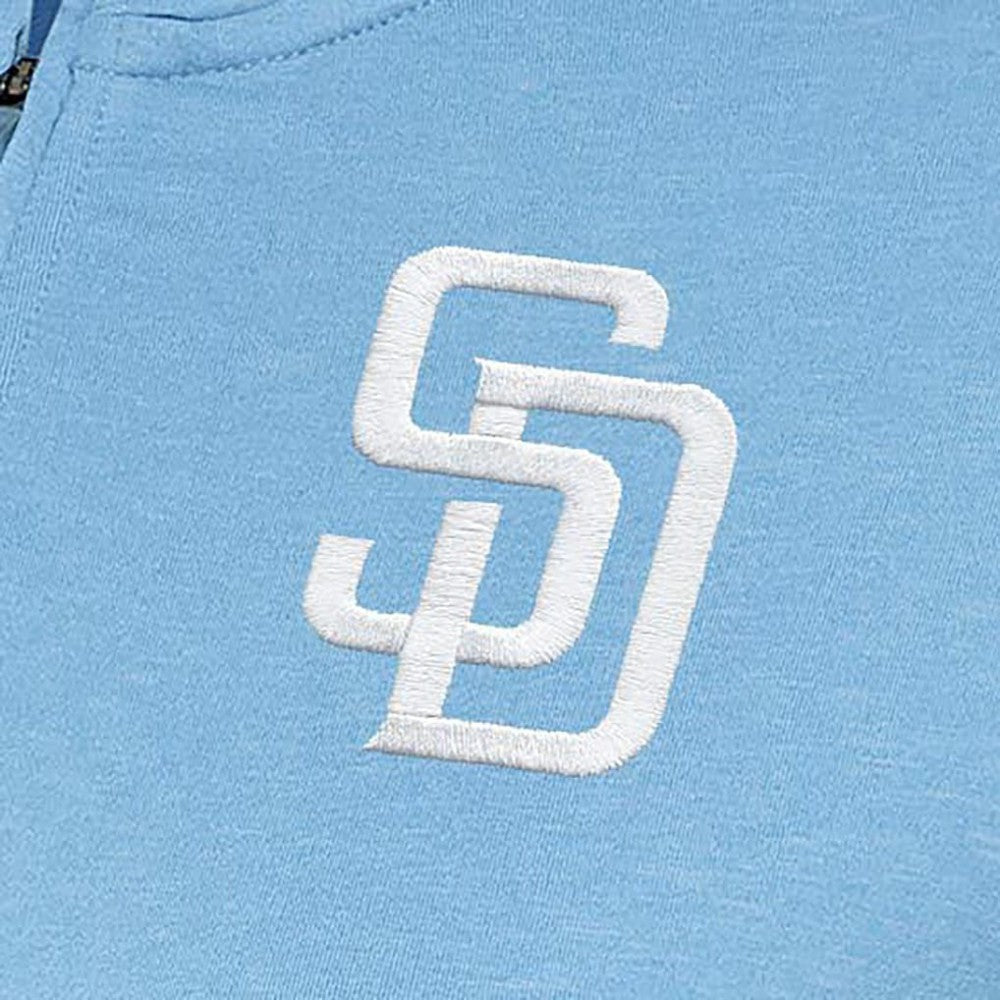 San Diego Padres Antigua Women's Mentor Quarter-Zip Pullover Top - Light Blue