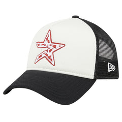 Houston Astros Checkered Flag A-Frame Trucker 9FORTY Adjustable Hat - White/Black | New Era