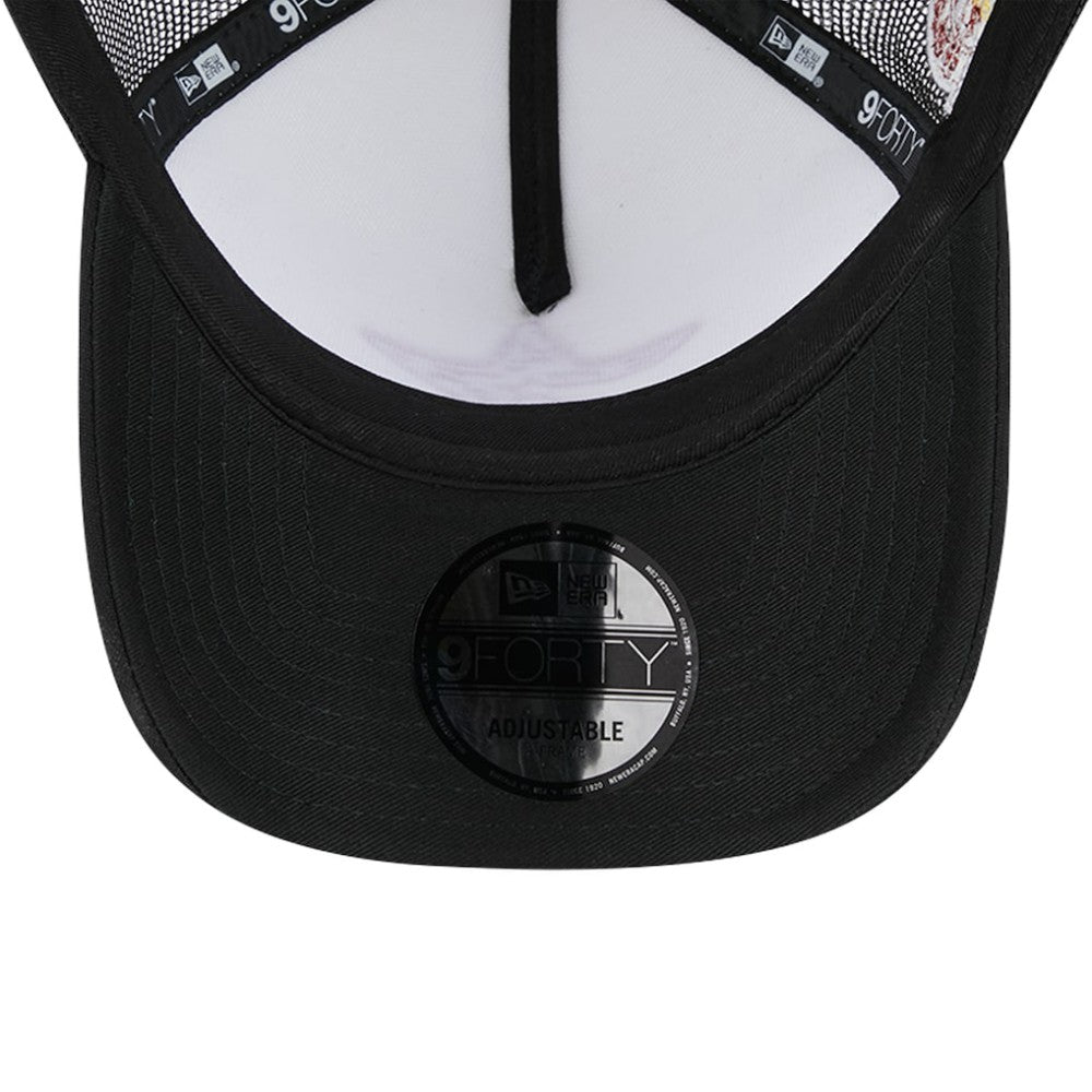 Houston Astros Checkered Flag A-Frame Trucker 9FORTY Adjustable Hat - White/Black | New Era