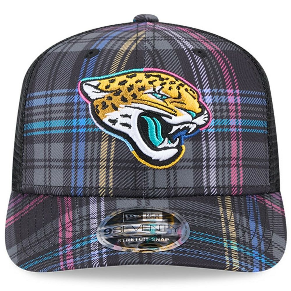 NFL Jacksonville Jaguars 2024 NFL Crucial Catch Plaid 9SEVENTY Trucker Snapback Hat