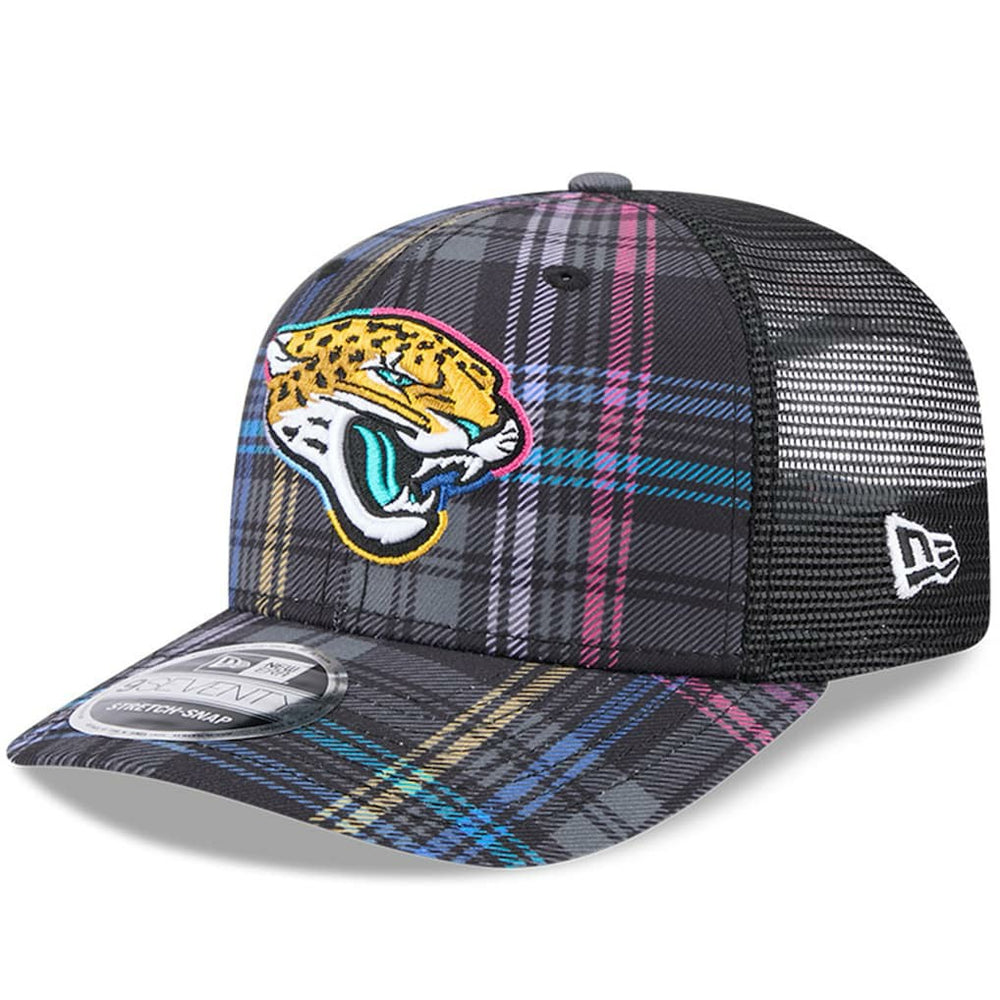 NFL Jacksonville Jaguars 2024 NFL Crucial Catch Plaid 9SEVENTY Trucker Snapback Hat