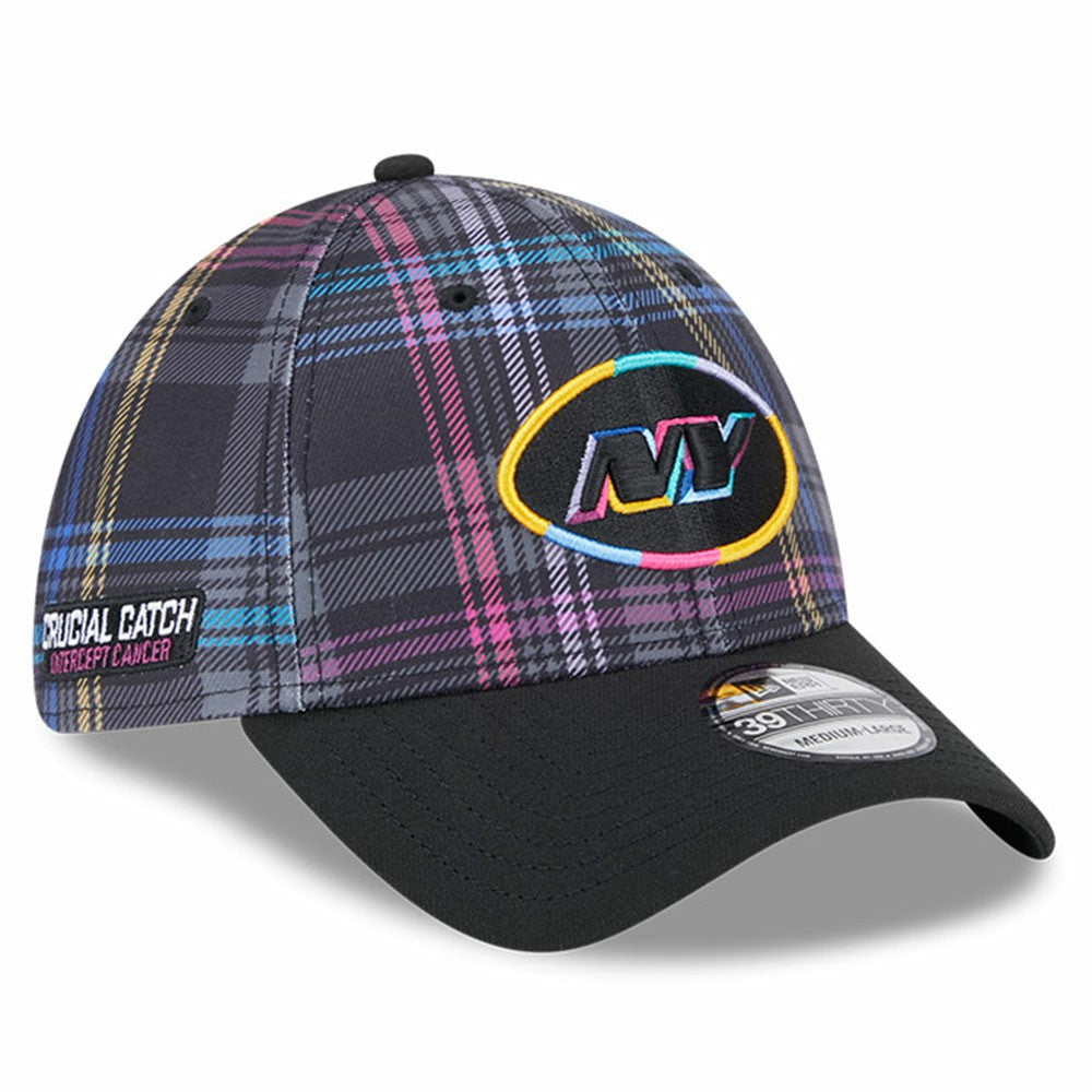 NFL New York Jets 2024 NFL Crucial Catch Plaid 39THIRTY Flex Hat