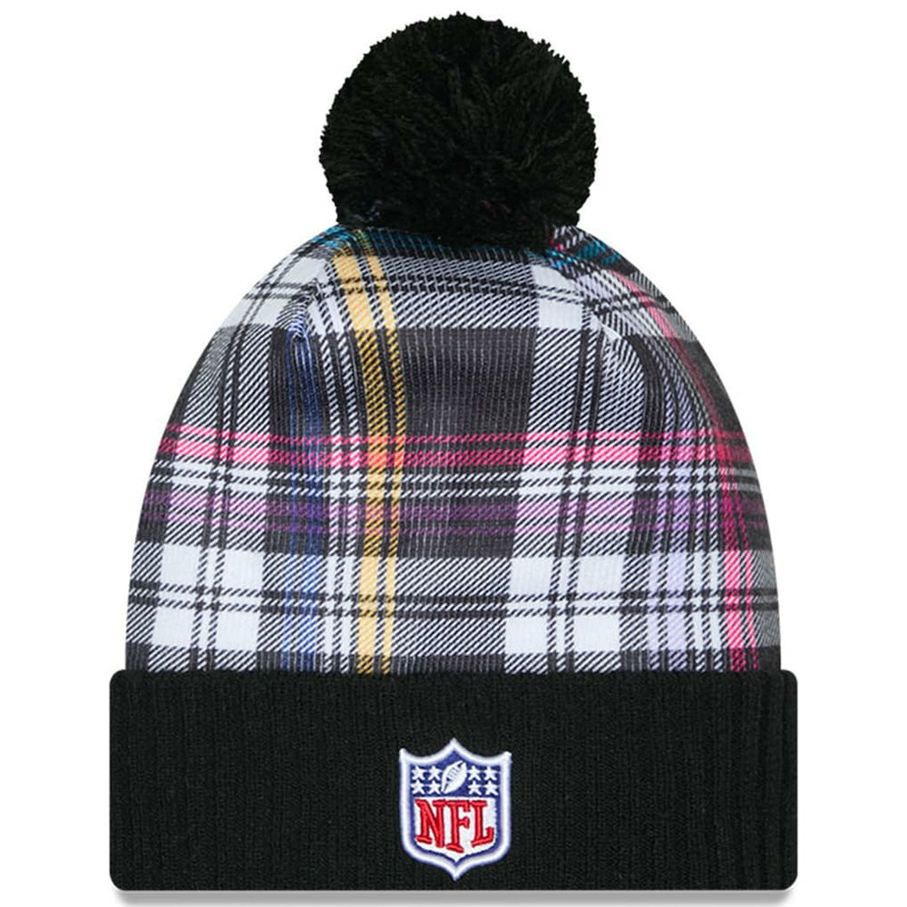 NFL New York Jets Youth 2024 NFL Crucial Catch Plaid Cuffed Pom Knit Hat