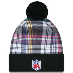 NFL New York Jets Youth 2024 NFL Crucial Catch Plaid Cuffed Pom Knit Hat